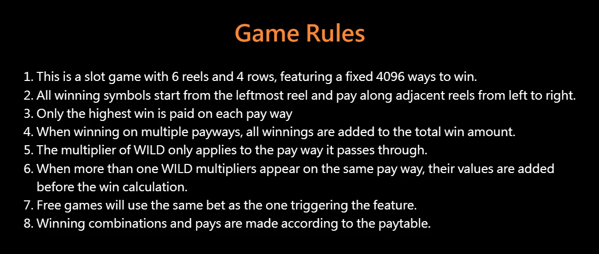Charge Buffalo slot rules: 6 reels, 4 rows and 4096 ways to win in the demo