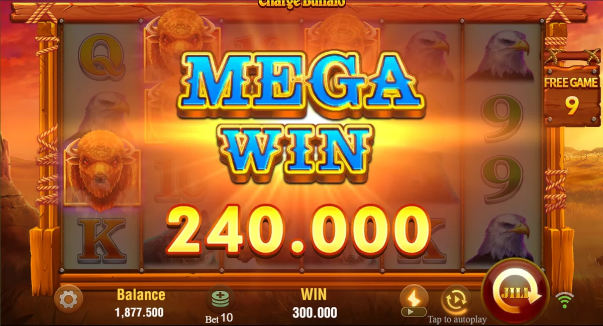 Charge Buffalo free spins video: 240.00 mega win on stacked wild multipliers in the demo